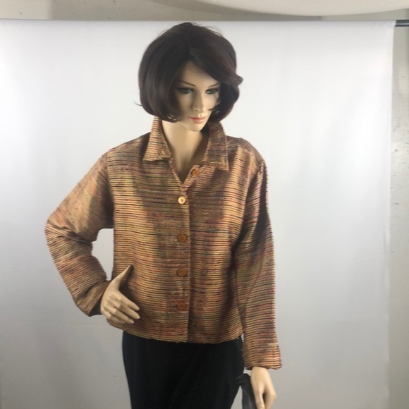 KEREN HART VINTAGE MULTICOLORED CROPPED JACKET. STUNNING USE OF COLOR! Like art! - Picture 1 of 9